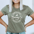 North Pole Brewing Company Shirt, Funny Christmas TShirt, Christmas Graphic Tee for Her