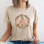 Peace Sign Shirt, Retro Shirt, Inspirational Shirt, Positive Quote Tee, Floral Peace Sign Tshirt, Hippie Shirt, Boho Shirt